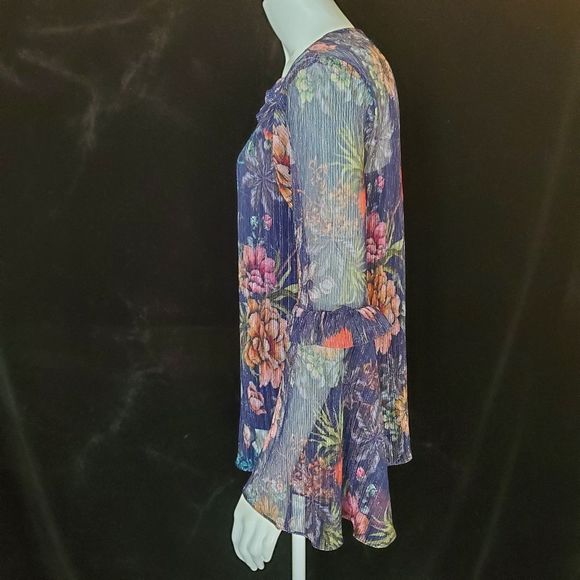 Eva Franco Floral Sheer Blouse - Multicolor - Picture 5 of 7